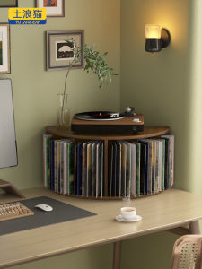 Large Size Half Circle Black Vinyl Record Storage Display Stand Multi Functional Showcase Acrylic CD Rack Family Organizer