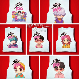 MUSCLE TEE SAJA BOYS KPOP (HUNTRIX SODA POP) DEMON HUNTER CUSTOMIZED TEES FOR KIDS AND ADULT WHITE AND ACID GRAY TSHIRT SUBLIMATION