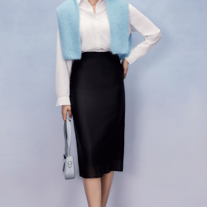Chân Váy Mid-length Đôi Lớp Cao Waisted