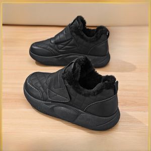 Platform Cotton Shoes Womens 2024 New Arrival Winter Fur Integrated Heattech White Snow Boots Fleece-lined Thickened Sneakers