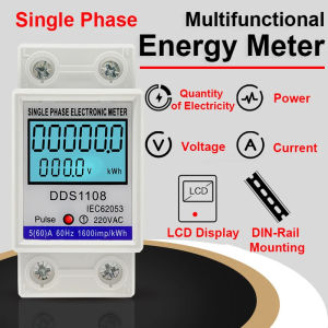 Kỹ thuật số Đồng hồ đo năng lượng điện đa chức năng wattmeter Màn hình LCD Đồng hồ kWh một pha wattmeter AC 220V 50/60Hz dds1108
