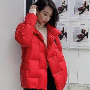 เสื้อแจ็คเก็ตผ้าฝ้ายขนเป็ดฤดูใบไม้ร่วง/ฤดูหนาวสำหรับเจ้าสาววันแต่งงาน เสื้อคลุมกันหนาวแบบลำลองสำหรับผู้หญิงไซส์ใหญ่ ทรงพอดีตัว ปิดด้วยกระดุม