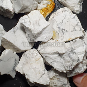 Bahan Bongkahan Batu Akik Asli Natural Pirus Putih Unik Langka