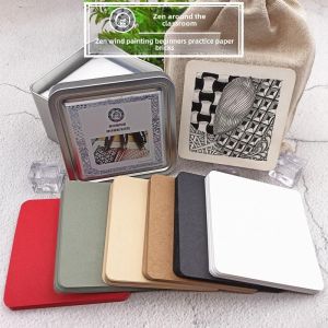 Square Zen Spiral Drawing Paper Brick Stress Relief Black And White Line Sketch Paper for Beginners Practice Student Supplies