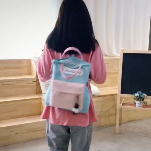 กระเป๋าเป้สะพายหลัง กระเป๋าสะพาย กระเป๋าผ้าใบ กระเป๋าเป้สะพายหลังสำหรับนักเรียน สไตล์นักเรียน น่ารักสบาย ๆ กระเป๋าอเนกประสงค์