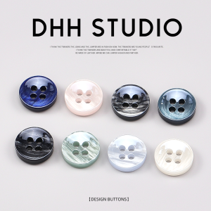 Nút Nhựa Thời Trang Đơn Giản Bóng Ngọc Trai Giả Vỏ Sò Cho Áo Thun Nam Nữ Tay Ngắn POLO Nút Quần Áo Thủ Công DIY