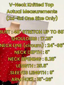 2xl-5xl V-Neck Lettuce Knitted Top | Floral T-Shirt for Women