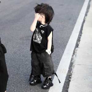 Boys Summer Sleeveless Vest Retro Print Cool And Dashing Korean Style Versatile Cotton Casual Wear for Children And Teens
