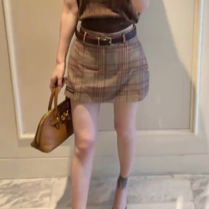 VKSOD | Vintage Collar Plaid Skirt Suit
