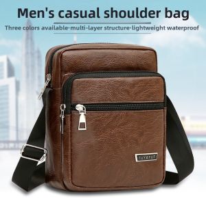 Korean Japanese Style Mens Crossbody Bag Vertical Mobile Phone Bag Casual Business Single Shoulder Backpack Fashionable Bag