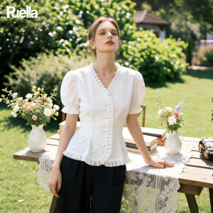 puella | French Gentle V-Neck Unique Womens Blouse