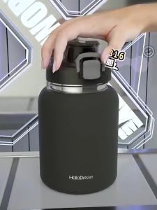 1000ml Stainless Steel Bottle. Straw. 24H Insulation. For All. Anti-Slip. Outdoor. Portable. Large. Leak-Proof
