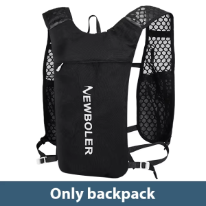 NEWBOLER Ultra Lightweight Run Backpack Hydration Vest Pack Marathon Running Bike Rucksack bag 500ml Soft Flask 1.5L Water Bag