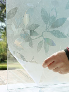 Static Cling Privacy Glass Film Bathroom Window Sticker Light Translucent Retro Decorative Privacy Protection for Bathroom