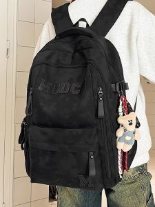 Large Capacity Backpack for High School Boys 2025 New Style Casual Simple Design Double Shoulder Strap Travel Commuting Daily Use Waterproof