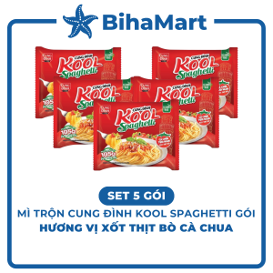 [SET 5 GÓI] - AFOTECH - Mì trộn Cung Đình Kool Spaghetti gói Xốt thịt bò cà chua Mì ý sốt bò bằm Cung Đình Kool (105g/gói)
