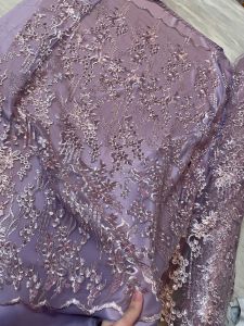 Bahan Kain Kebaya Brukat Tile Payet Sequin Gracia Warna Ungu Lilac Harga 05meter