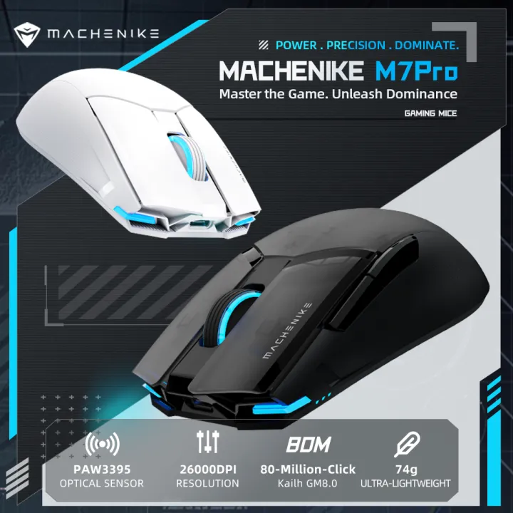 Machenike M7 Pro Gaming Mouse PAW3395 ,PAW3104 Dual Mode Wireless Mouse Ultra-lightweight Gaming Mice