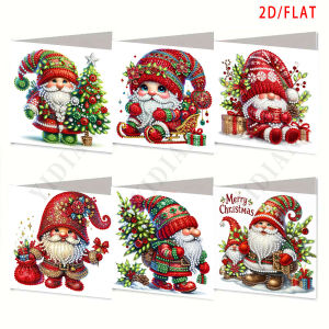 6-piece diamond painting greeting card set DIY Christmas cartoon dwarfs handmade holiday greeting card diamond painting Christ