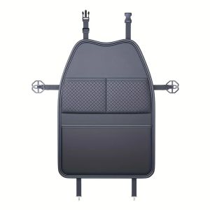 Car Seat Back Anti Kick Mat with Organizer Storage Bag Waterproof Anti-Kick Pad PU Leather Multi-functional Pocket Storage