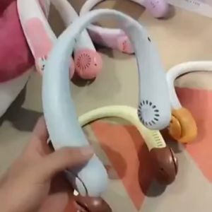 Quạt Đeo Cổ Mini Không Cánh WIND Quạt Quàng Cổ Tích Điện Hình Con Vật Pin Lớn 3 Chế Độ Kèm Bộ Sạc USB Tiện Lợi Trùm Sỉ Gia Thành