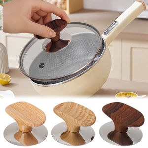 ลูกบิดไม้ฝาหม้อหม้อทำอาหารเปลี่ยนอเนกประสงค์ฝาหม้อด้ามจับกันลวกชิ้นส่วนมือจับฐานสแตนเลสครัว