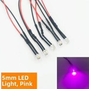 DXG Hat Light 5MM LED Emitting Diode 3V 12V 24V 220V with 20CM Line White Red Blue Green Yellow Light Emitting Tube
