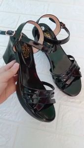 Dép Nữ cao gót mẫu quai hậu đan tim gót vuông 7 phân chắc chắn Thời Trang KH04