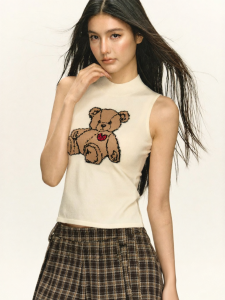 Ariseism | Retro American Knitted Vest Fitted Top
