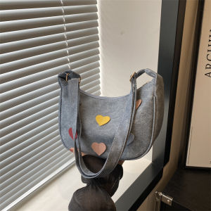 Casual Commuter Bag Womens Fashionable Minimalist Korean Style Single Shoulder Slant Cross Bag Fresh Style 2024 New Model