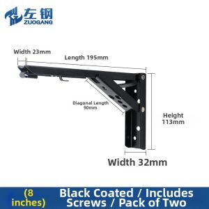 FENGHONGTAO | Stainless Steel Foldable Wall Mount Shelf Brackets