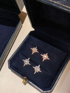 CAFFTI | 999 Silver Luxury Four-Point Star Earrings for Women