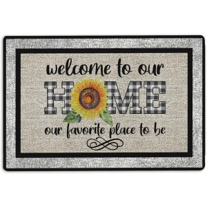 VIKAMA Alice In Wonderland Were All Mad Here Doormat Non Slip Easy Clean Front Entrance Floor Mat Home Decor