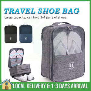 Travel Shoe Bag Organizer Portable Shoe Storage Bag Zipper Waterproof Dust-Proof Multi layer Mesh Light Weight Storage Beg Kasut 旅行鞋袋