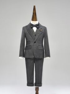 สีเทาเข้ม ชุดสูท ชุดสําหรับเด็กผู้ชาย เฮสต์โชว์แฟชั่นเด็ก สไตล์อังกฤษ เสื้อผ้าการแสดงเปียโน ทางเดินสําหรับเด็ก ชุดสูท