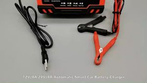 [COD] New Red Full Automatic Car Battery Charger 110V To 265V To 12V 24V Motorcycle Battery Repair Type High Power Start and Stop