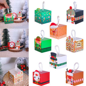 10pcs Christmas Gifts Box Cartoon Santa Claus Xmas Tree Candy Cookie Gift Packing Boxes Christmas Home Decorations 2025 Navidad
