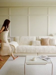 LUNAVA Sofa Seat Cover 3D Jacquard Sofa Cover Stretchable Universal Elastic Slipcover for L Shape 1 2 3 4 Seater Sofa