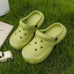 DIY Hole Shoes Summer Cute Thick Sole Non Slip Shit Feeling Increased Outdoor Slippers Womens Outdoor Beach Sandals