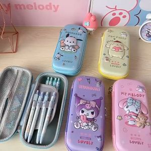 Sanrio Kuromi Pencil Case For School - Cute Melody Cinnamonroll Pochacco Large Capacity Pencil Box Kotak Pensil 库洛米文具盒