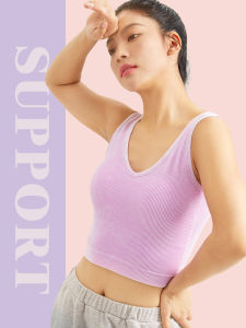 เสื้อกั๊กสปอร์ตแขนกุดรัดรูปแบบเส้นด้ายสำหรับผู้หญิง วิ่ง โยคะ เสื้อชั้นในหลังสวยงาม ระบายอากาศได้ดี แห้งเร็ว เสื้อออกกำลังกาย