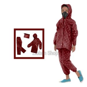 jas hujan anak jas hujan setelan motif polkadot