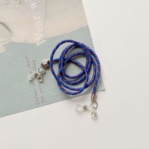 Blue Beaded Mask Chain Necklace Wireless Bluetooth Earphone Strap Anti-Loss Eyeglass Chain Jewelry Accessory Collection