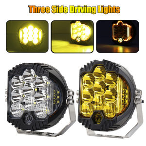 【Manila Stock】MOFOX 5 inch 3 Side Laser Gun Motorcycle LED Lights Waterproof Mini Driving Lights 6000LM Driving Fog Light For Car Motorcycle SUV UTV