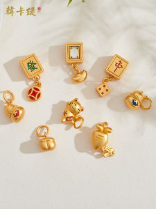 Traditional Method Sand Gold White Three Yuan Pendant Mahjong DIY Accessories Handmade Woven Bracelet for Jewelry Crafting