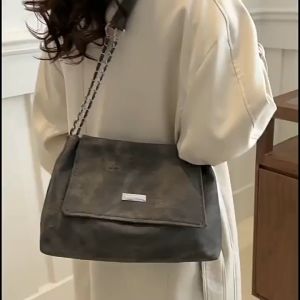 Retro Fashion Sling Bag Commuting Versatile Crossbody Bag Simple Chain Shoulder Bag For Women