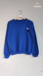 ELMO Sweater Crewneck Bordir Wanita Bahan Fleece