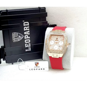 Jam tangan Wanita Leopard 6291 tanggl aktif chrono off tali bulat analog original