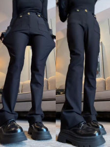 กางเกงขายาวทรงตรงเอวสูง ทรงหลวม ทรงลำลอง สำหรับผู้หญิงไซส์ใหญ่ ทรงสลิมฟิต กางเกงขายาวทรงกระบอก ฤดูใบไม้ผลิ 2025