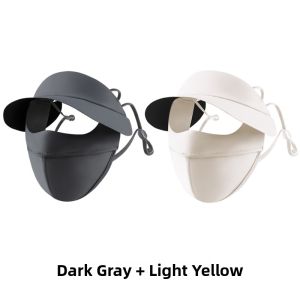 MiiOW | Womens Summer Outdoor Cycling UV Protection Face Mask Breathable Large Brim Sunshade Hat Full Face Sunscreen Mask